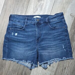 Nine West | Raw Hem Distressed Blue Jean Shorts 3.75" Inseam